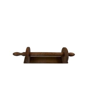 Unbranded Wood Paper Towel Holder 18.5in Brown Wall Mount Farmhouse Kitchen
